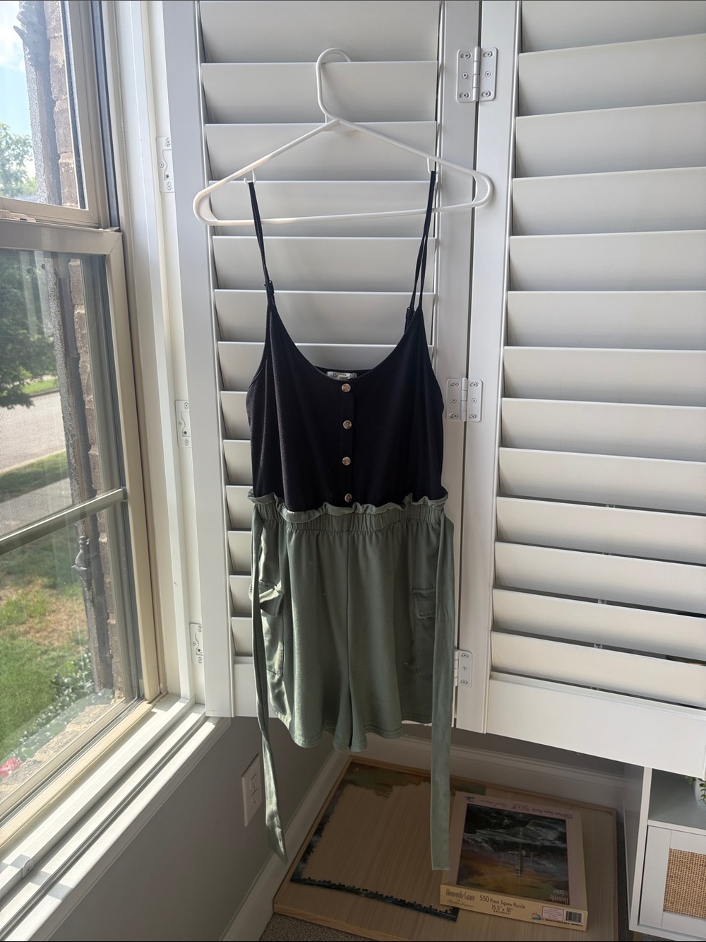 Ultra Flirt Black Top with Gold Button Accent